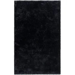 Hochflor-Teppich `Dovel` - Recyceltes Polyester - Nachhaltig & Weich. Farbe: Schwarz, 120x170 cm | Kadima Design