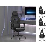VidaXL Gaming-Stuhl mit Massage & Fußstütze Schwarz Kunstleder