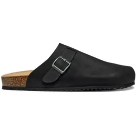 GEOX Pantoletten Nubukleder - Schwarz