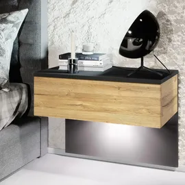 Vladon Nachttisch, Eiche, Holzwerkstoff, 60x46x35 cm, Schlafzimmer, Nachttische