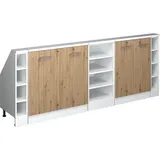 Vicco Vichy, Regal, Dachschrägenschrank-Set Rion, Artisan Eiche/Weiss/Weiss, 5er Set