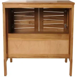 Mendler Teak-Waschbeckenunterschrank HWC-M73, Waschtisch Schrank, hochwertiges B-Grade-Teak (Kernholz, 20-30 Jahre), 87x81x56cm