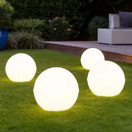 just light. LED Kugelleuchte Erdspieß Gartendeko, weiß, Kabel 5m, E27 Fassung, DxH 20x51 cm, 2er Set