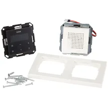 Gira Unterputz-Radio RDS mit Lautsprecher Schwarzglasoptik glänzend 049572 weiß + Abdeckrahmen E2