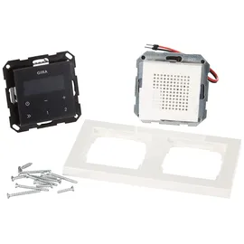 Gira Unterputz-Radio RDS mit Lautsprecher Schwarzglasoptik glänzend 049572 weiß + Abdeckrahmen E2