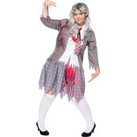 Funidelia | Zombie-Studentin Kostüm für Damen Untoter, Halloween, Horror - Kostüm für Erwachsene & Verkleidung für Partys, Karneval & Halloween - Größe XL - Grau/Silber
