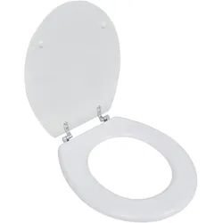 vidaXL Toilettensitz MDF Deckel Schlichtes Design Weiß