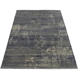 Musterring Teppich MUSTERRING "WAVE KONTURA", grau (grau, blau), B:140cm H:9mm L:200cm, Polypropylen, Teppiche, Teppich, exlcusive MUSTERRING DELUXE COLLECTION kuscheliges Microfaser Garn