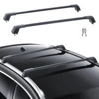 Vevor - Universal-Dachträger-Querträger, max. 135,8 cm (53,5 Zoll) Aluminium-Dachträger-Querträger, passt ohne Lücke, auf geriffelte Seitenschienen,