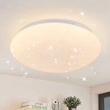 ZMH Deckenlampe LED Deckenleuchte Schlafzimmer - Ø30cm Schlafzimmerlampe Sternenhimmel Warmweiß Rund Deckenbeleuchtung IP44 für Kinderzimmer Küche Flur Badezimmer Wohnzimmer