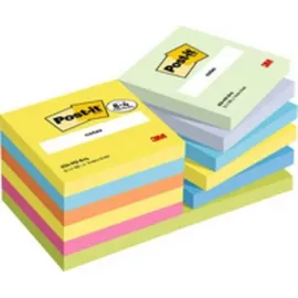 3M Haftnotiz Notes 76x76mm 654-TFEN-P8+4 sortiert 12 St./Pack.