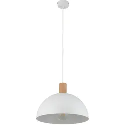 Licht-Erlebnisse Pendelleuchte HIMO Weiß Holz hell E27 max. 15 W skandinavischer Stil | LE60780