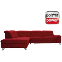 polsterpower Ecksofa - Miro bordeaux - Basismodell - Ottomane links Sofa