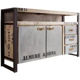 MASSIVMOEBEL24.DE Sideboard 145 x 85 x 40 cm Beige