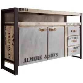 MASSIVMOEBEL24.DE Sideboard 145 x 85 x 40 cm Beige