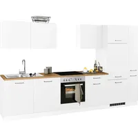 KOCHSTATION Küchenzeile »KS-Kehl«, ohne E-Geräte, Breite 330 cm, für Kühlschrank, weiß