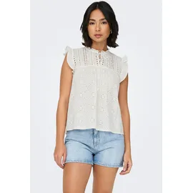 Only Blusenshirt mit Lochstickerei Weiß S