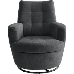 Drehsessel ALINA "Yuri", grau (dunkelgrau gfs 89), B:80cm H:93cm T:92cm, Chenille GFS (100% Polyester), Sessel, mit Dreh und Wippfunktion, passend zu Hocker Yuri, Topseller