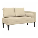 vidaXL Chaiselongue mit Kissen Creme Stoff