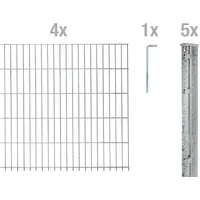 GAH Alberts Alberts Doppelstabmatten-Grundset 10 m 250 x 163 cm 6/5/6 feuerverzinkt