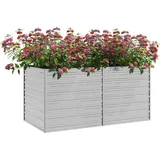 vidaXL Garten-Hochbeet verzinkter Stahl rechteckig 160 x 80 x 77 cm Silber 