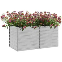 vidaXL Garten-Hochbeet verzinkter Stahl rechteckig 160 x 80 x 77 cm Silber 