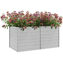 vidaXL Garten-Hochbeet verzinkter Stahl rechteckig 160 x 80 x 77 cm Silber 
