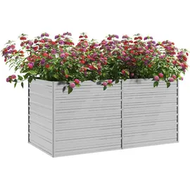 vidaXL Garten-Hochbeet verzinkter Stahl rechteckig 160 x 80 x 77 cm Silber 