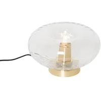 QAZQA Art-Deco-Tischlampe Gold mit Glas - Ayesha