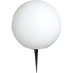 LED Außenleuchte Steckleuchte Kugel Gartenlampe mit Strom Leuchtkugeln für Garten Erdspieß weiß, 1x 9W 1x 810lm warmweiß, DxH 40 x 56 cm