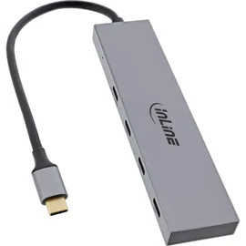 InLine USB 3.2 Gen.2 Hub (10Gb/s), 4 Port USB-C, OTG, Aluminiumgehäuse