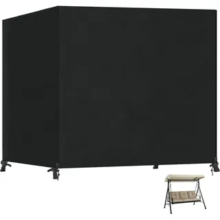 SanGlory Schutzhülle Hollywoodschaukel 3 Sitzer Abdeckplane für Hollywoodschaukel Wasserdicht Abdeckung Hollywoodschaukel Abdeckplane für Gartenschaukel 215x125x170cm mit 2 Reißverschlüssen