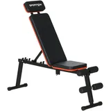 SPORTNOW Hantelbank Rückenlehne verstellbar 5 Stufen Hantelbank Multifunktionale Sitzfläche Polsterkissen Stahl Kunststoffbeschichtung schwarz