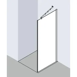Kermi Filia XP Seitenwand FXTWD09320VYK 93 x 200 cm, silber hochglanz, ESG Opaco Clean, auf Duschplatz