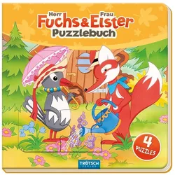 Trötsch Unser Sandmännchen Puzzlebuch mit 4 Puzzle Fuchs und Elster