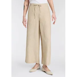 MAC Leinenhose gestreift Beige 38