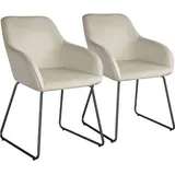 Tectake Esszimmerstuhl, Jeane, Samtoptik, durchgehende Lehne, 57 x 61 x 85,5 cm, Esszimmer, Stühle, Esszimmerstühle, Armlehnenstühle