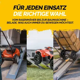 monzana Auffahrrampe Stahl 171 cm silber 2 Stück klappbar 400 kg Tragkraft