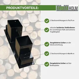 Trutzholm Holzstapelhilfe 4er Set Stahl 34 x 10 cm schwarz