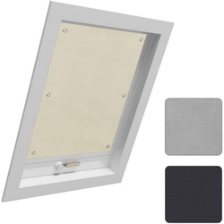 Dachfensterrollo, Woltu, 1x Thermorollo Dachfenster ohne Bohren, mit Saugnapf beige 96 cm x 93 cm