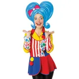 Fries Clown-Kostüm Damen Clown Jacke Pompom Bunt Karneval Fasching, Hohe Qualität 42