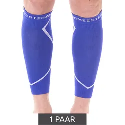 megmeister Waden Kompressions-Stutzen Beinlinge 23-32 mmHg Wadenwärmer MER003 Blau/Weiß - S
