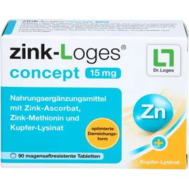 Dr. Loges Zink-Loges concept 15 mg magensaftresistente Tabletten 90 St.