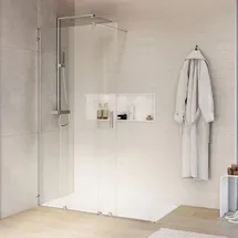 Bernstein Walk-In-Dusche mit Schiebetür 140 x 195 cm NT101 Klarglas
