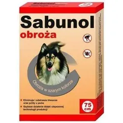 Sabunol graues Floh- und Zeckenhalsband für Hunde 75 cm