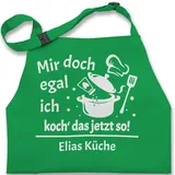 Kinderschürze Schürze Kinder Jungen Mädchen - Kochschürze - Mir doch egal ich koch das jetzt so mit Name - 2-6 Jahre - Grün - küche für 14 lustig personalisierte persönliche jungs - 2-6 Jahre