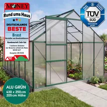 Brast Gewächshaus Aluminium Grün HKP 6 mm 10,83 m2