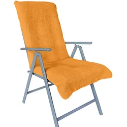 Frottee Schonbezug für Gartenstuhl NYVISpa 60x130 cm - Hygiene Auflage für Hochlehner Gartenstühle Farbe:Orange