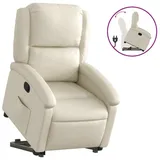 vidaXL Relaxsessel mit Aufstehhilfe Kunstleder 92 x 98 x 0 cm Creme