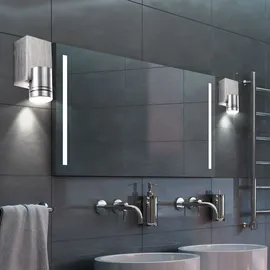 ETC Shop 4er Set LED Wand Spot Strahler Wohn Ess Zimmer Beleuchtung ALU Spot Leuchte gebürstet